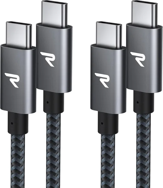 RAMPOW USB C Cable, 3.3 ft + 3.3 ft (1 m) + 3.3 ft (1 m) / Gray