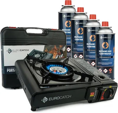 Eurocatch Gas Cooker - 4 Bottle Camping Stove Best Deal