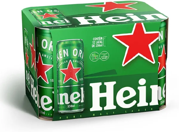 Heineken Cerveja Sleek Lata 350ml - Pack 12 Unidades com 14% de Desconto