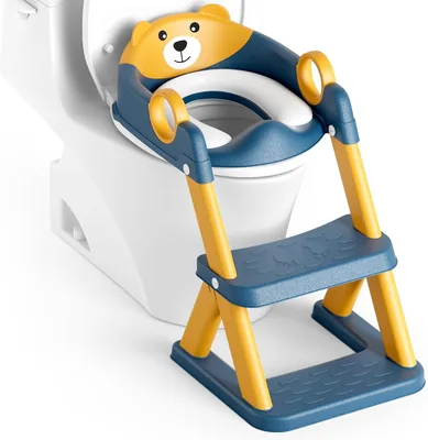 Rabb 1° Riduttore per WC per Bambini, Sedile Elevato Antiscivolo Anti-Spruzzi, Blu Giallo, Sconto 28%