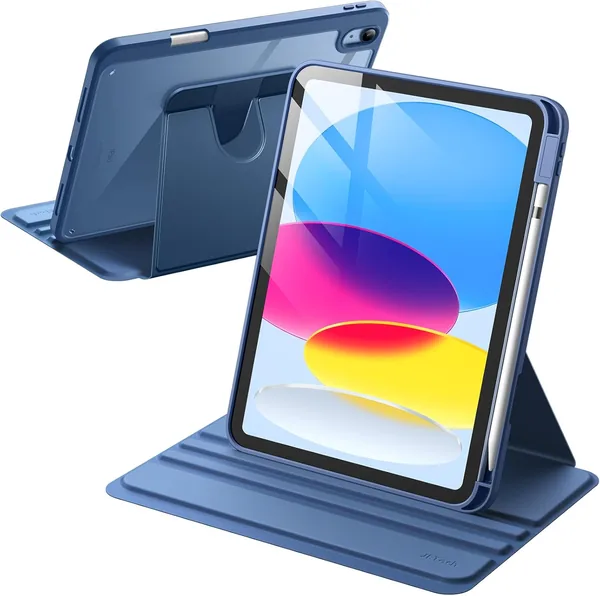 JETech Rotating Case for iPad (A16) 11th/10th Generation (2025/2022) with Pencil Holder