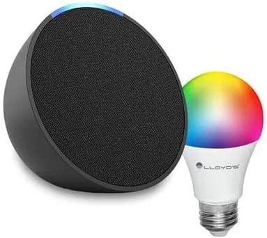 Echo Pop con Lloyds Foco Inteligente WiFi, Multicolor | Negro - 46% de Descuento