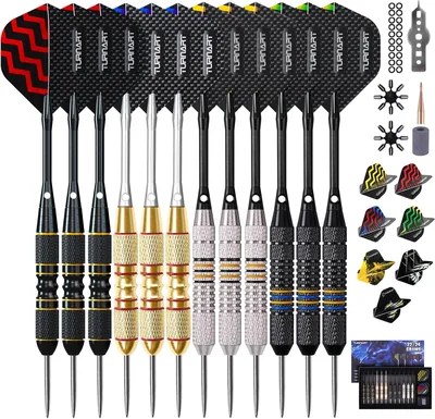 Turnart Darts Metal Tip Set - 12 Stück Profi-Darts mit stilvollem Design, 19% Rabatt
