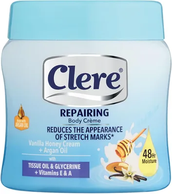 Clere Body Crème - Stretch Mark Repair with Vitamin E, 48h Moisturisation