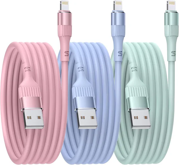Nebite iPhone Charger 3PACK 6FT/1.8M MFi Certified Lightning Cable Fast Charge TPE Long iPhone Charging Cable Compatible with iPhone 14 13 12 11 Pro Max Pro XS X XR 8 7 6