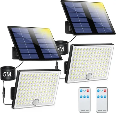 Spotlight Solare LED Esterno con Sensore di Movimento, 2000 mAh, 3 Modalità, Impermeabile IP65 - Sconto del 5%