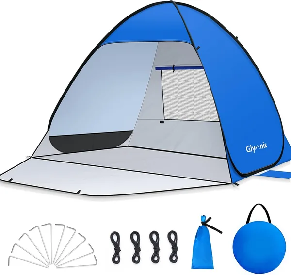 Glymnis Pop Up Beach Tent Small for 1-2 Person/Large for 3-4 Person