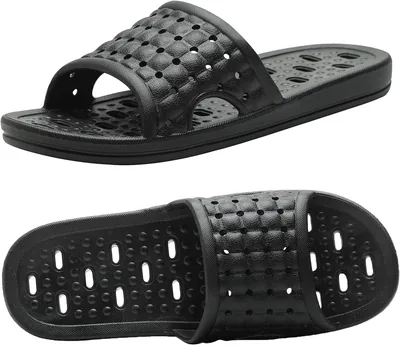 Quick Drying Shower Slippers - Non-Slip Bathroom Shoes with Drain Holes for Women & Men