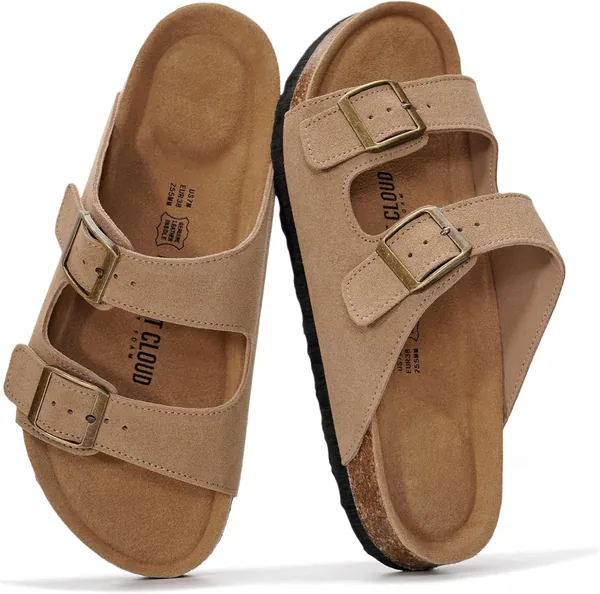 Project Cloud 100% Genuine Leather Flat Sandals For Women