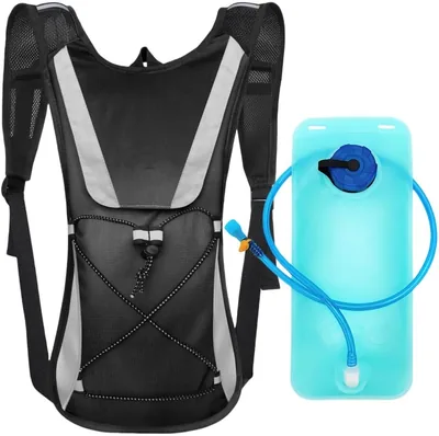 Mochila de Hidratación Deportiva, Bolsa de Hidratación con Bolsa de Vejiga de Agua 2L, Mochila Ciclismo Viaje Impermeable