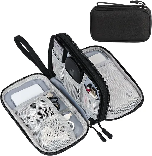 SaleOn Tech Pouch Organizer - 8.3x5 Inch, Black