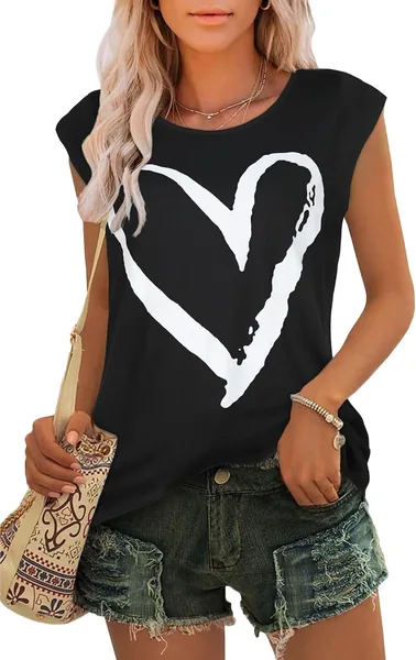 ADOREJOY Womens Cap Sleeve T Shirts Summer Tops Casual Crew Neck Loose Fit Tee Blouse 3 Pack