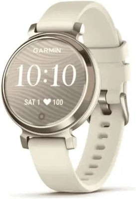 Garmin Lily 2 Smartwatch, Small, Stylish, Hidden Display, Patterned Lens, 5 Days Battery, Coconut