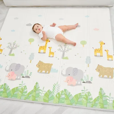 Barngod Tidsmätas spelmat 160 x 180 x 1 cm XXL - Omkörligt och djup foam för babys utveckling