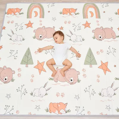 Barnspelmat 160 x 180 x 1 cm XXL Omkärligt Dick Foammat - Babyspelmat - Sensoryförbättring Promoterar Motoriska Färdigheter