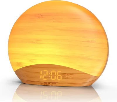 Reacher Natural Wood Grain Sound Machine Sunrise Alarm Clock 8% Off