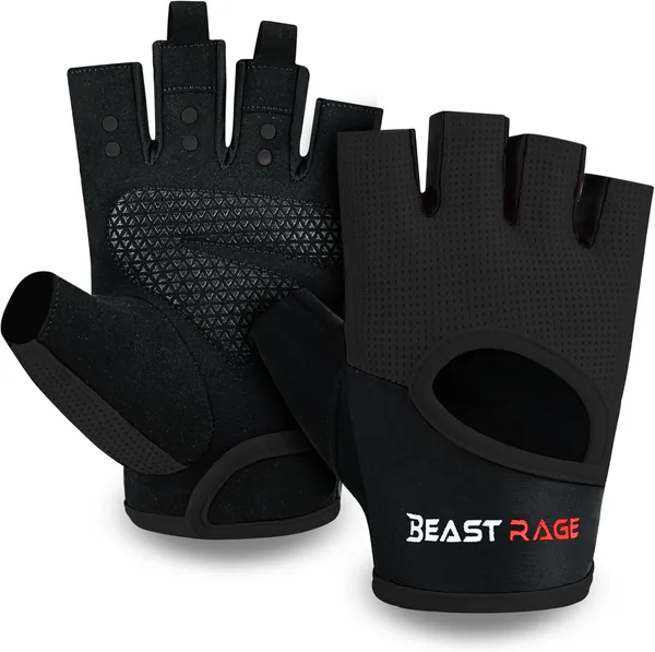 BEAST RAGE Breathable Fitness Gloves for Men Women Weight Lifting Gloves Gym Training Non-Slip Crossfit Musculation Cycling