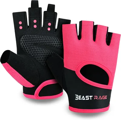 BEAST RAGE Tréningshandskar, 5% utan, für Män och Kvinnor, Med Luftig Material och Antislippande Silikon