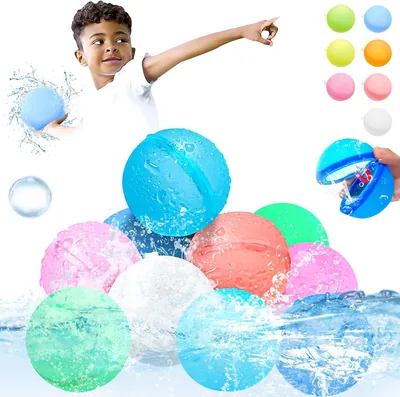 10 Piezas Globos de Agua Reutilizables de Llenado Rápido, Globo De Agua Autocerrado Magnético de Silicona