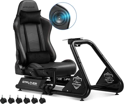 GTPLAYER Racing Sim Cockpit - Wheel Stand with Seat