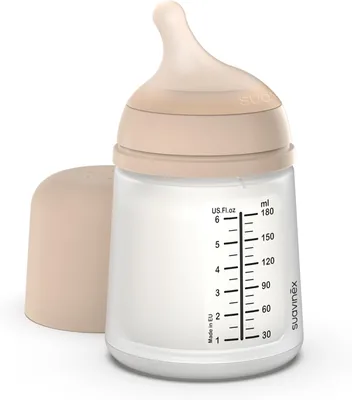 Suavinex Zero Zero Anti-Colic Bouteille de Nourriture avec Tétine Spéciale Allaitement (A), pour Bébés + 0 Mois, Bouteille Nouveau-Né, I - Meilleur Prix