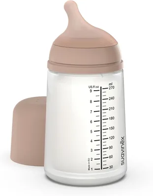 Suavinex Zero Zero Anti-Colic Bouteille avec Tétine à Flux Moyen (M) en Silicone, pour Bébés + 3 Mois, Idéale pour Allaitement Mixte