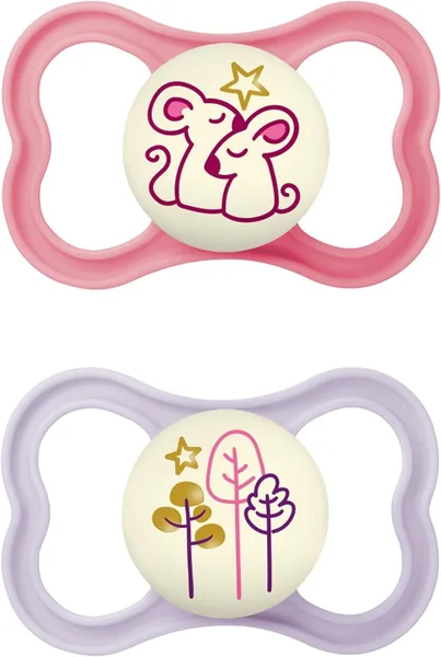 MAM Air Soother 16+ Mesi (Set di 2), MAM Sensibile alla Pelle 16-36 Mesi, Accessori per Bebé con Luci che si Accendono al Buio - Sconto del 26%