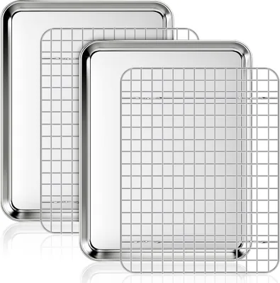 Fire More 2 Griddles + 2 Cold Nets, Stålplatt 31.5x24.5x2.5 cm, Till bakning & servering, Dishwasherfärdig