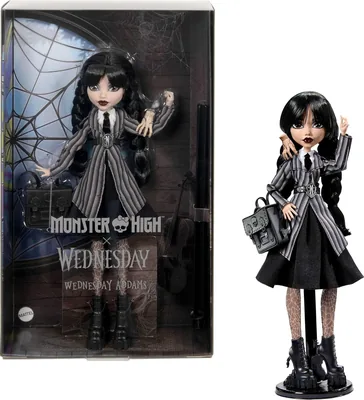 Lalka kolekcjonerska Wednesday Addams z akcesoriami, plecakiem i figurką Rączki