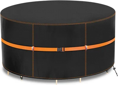 MUPAS Cover Gardmöbel Vinterfest Rund, 420D Oxford Winddicht 250 | Vattenfast Tarp för Loungemöbel, Terra
