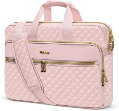 Square Quilted MacBook Pro Bag - Pink
