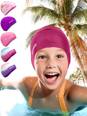 KIDVERSE Schwimmkappe für Mädchen, wasserdicht, mit Anti-Rutsch-Noppen, UV-Schutz, 100% reißfest