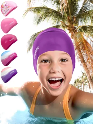 KIDVERSE Schwimmkappe für Mädchen, wasserdicht mit Anti-Rutsch-Noppen, UV-Schutz, 100 % reißfest