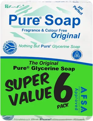 Pure Original Glycerine Soap 150g Pack of 6 - 38% Off