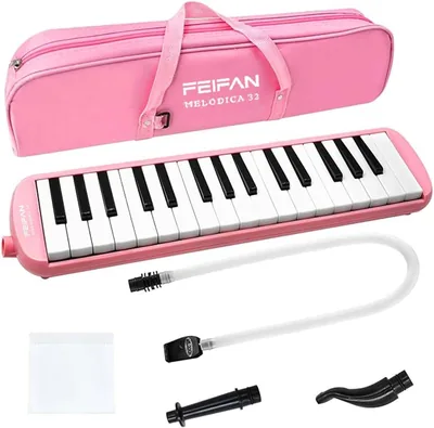 QIKKOP Instrumento Melódico de 32 Teclas, Melodica Escolar, Piano para Niños, con Boquilla, Juegos de Tubo y Bolsa de Transpo