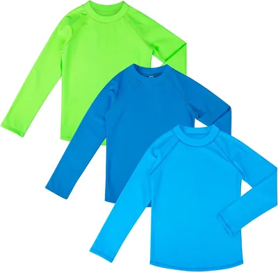 Elefante Grande Camisetas de Natación para Niños y Niñas con Protección Solar UPF 50+, Manga Larga, Paquete de 3 - Mejor Oferta