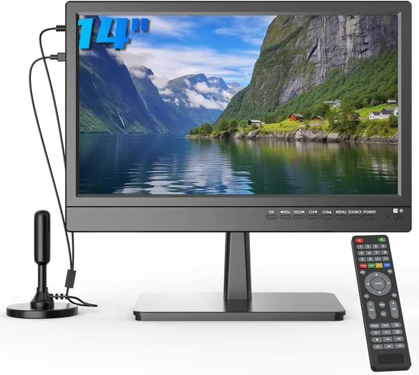 ZOSHING 14" Small 1080P screen TV with freeview Reception and Aerial