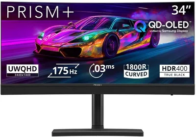 PRISM+ 34AL 34" Curved QD-OLED Ultrawide Gaming Monitor Best Deal