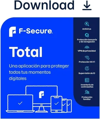 F-Secure Total | 1 Año | 5 Dispositivos | PC/Mac/ Móvil | Código por Email