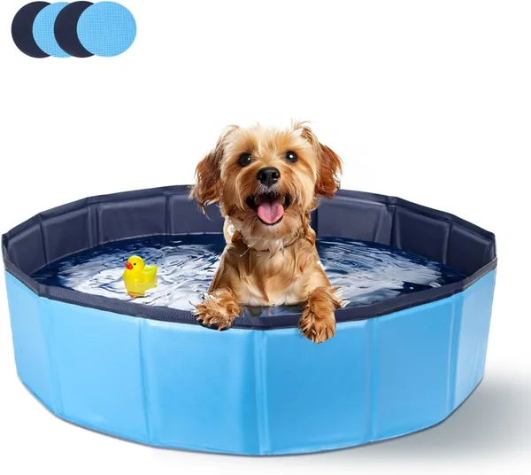 Piscina Nobleza para Perros y Gatos, Bañera Plegable Antideslizante, Azul, 80 x 20 cm, S