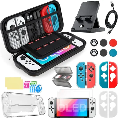 Funda para Nintendo Switch OLED 25 en 1 con Estuche y Bolsa Negra - 12% de Descuento