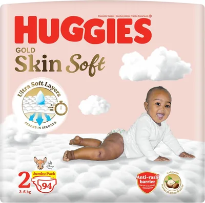 Huggies® Gold Skin Soft - Size 2 (3-6kg) Nappies, 94-Pack, 24% Off