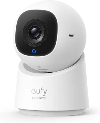 كاميرا أمان داخلية eufy C220 بدقة 2K وPTZ، كاميرا أمان متصلة بالتيار الكهربائي مع شبكة Wi-Fi 2.4G واكتشاف الحركة والبشر
