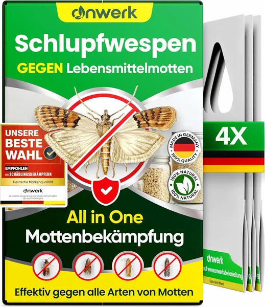 anwerk Parasitic Wasps Against Food Moths - 4 Cards of 1 Delivery