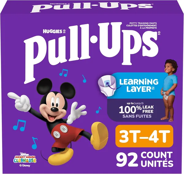 Pull-Ups Boys Potty Training Underwear, Easy Open Toddler Pants 3T-4T