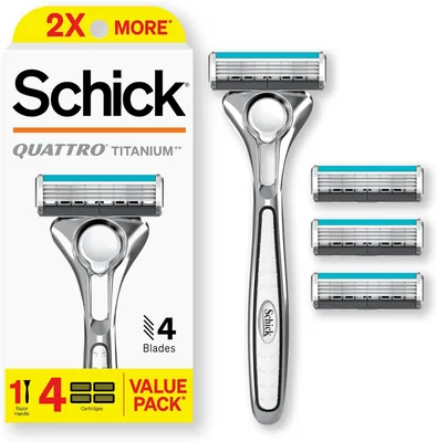 Schick Quattro Titanium Razor 4-Blade Men's Shaver
