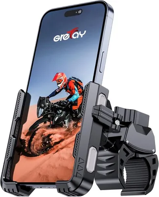 Grefay Fiets Telefoonhouder Motortelefoonhouder 1S Snel Bevestiging Anti-schudden Universele 360°F Fietsstangmontagehouder