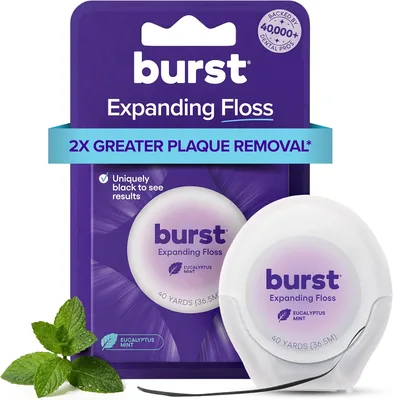 BURST Expanding Dental Floss Mint Eucalyptus 40 Yards Best Deal