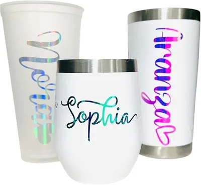 10 Calcomanías de Vinilo Impermeables de 8 cm para Vasos y Más - Mejor Oferta