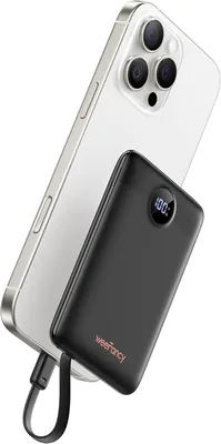 WeeFancy Mini Power Bank 10000mAh 22.5W z kablem PD QC Fast Charge, kompaktowa bateria